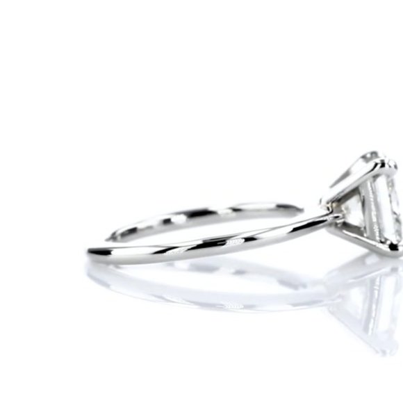 3.00 Ct Princess Brilliant Cut Moissanite Ring - Picture 4 of 5